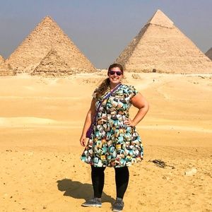 Pin up Style Travel print dress by Cherry Velvet